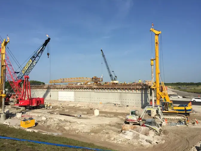 Reconstructing the bridge for Taxiway J at Tampa International airport.