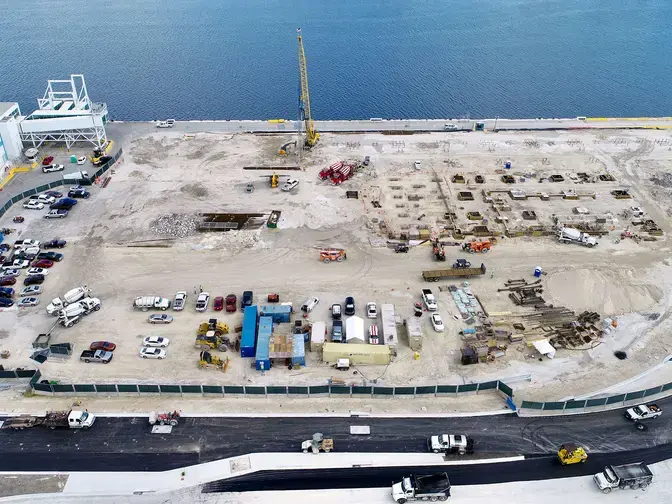 Aerial of PortMiami Terminal B construction