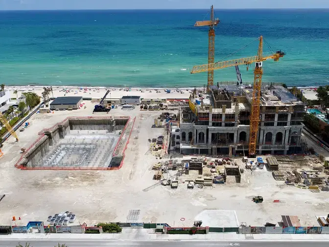 Aerial of Estates at Acqualina construction site