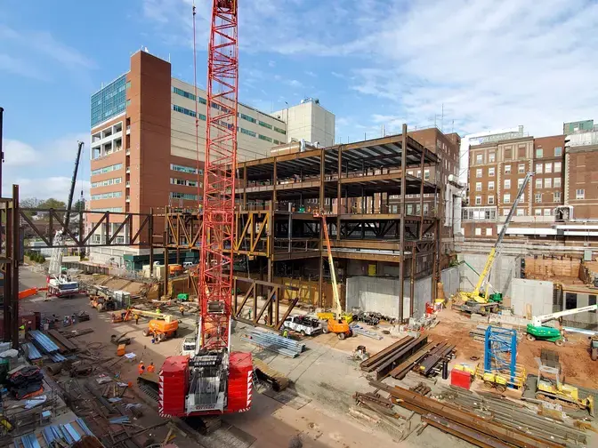 Beginning pavilion construction at HUMC