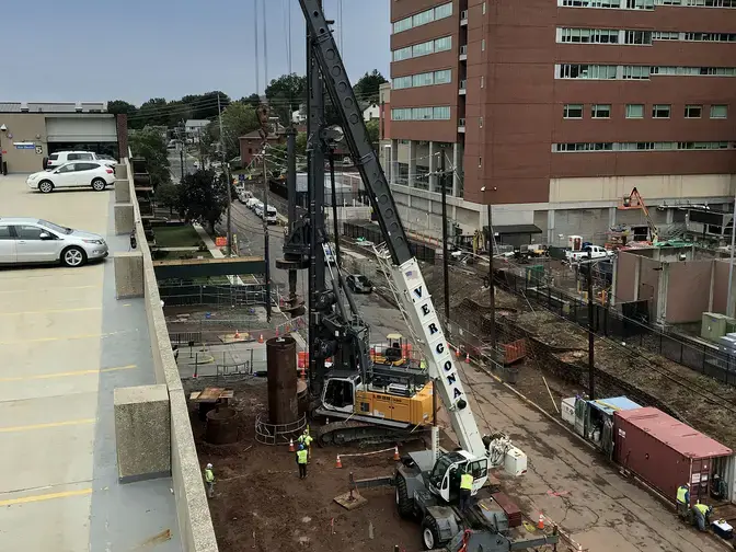 Drilled shafts installation at HUMC