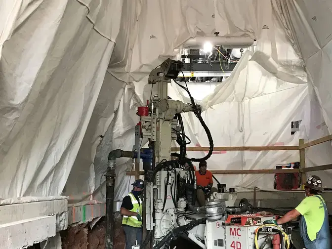 Micropiles installation at HUMC