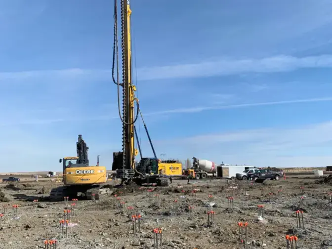 Installing the CFA auger cast piles