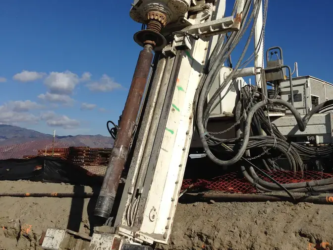 white drill rig