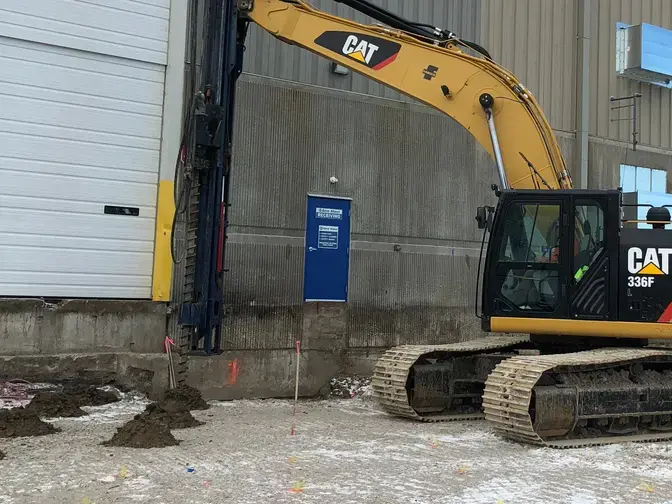 construction rig drilling earthquake drains