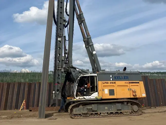 rig with sheet piles