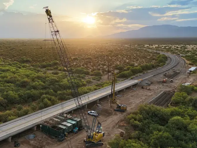 construction on a bridge