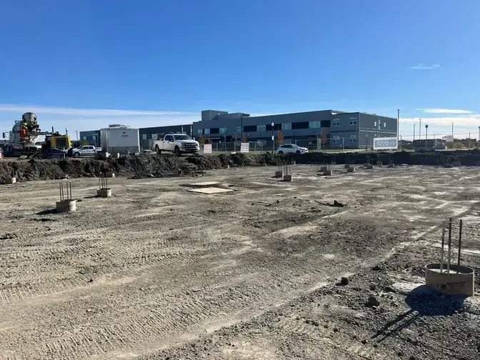 completed piles across a flat ground