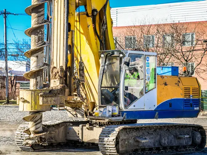 Drill rig and driller on site