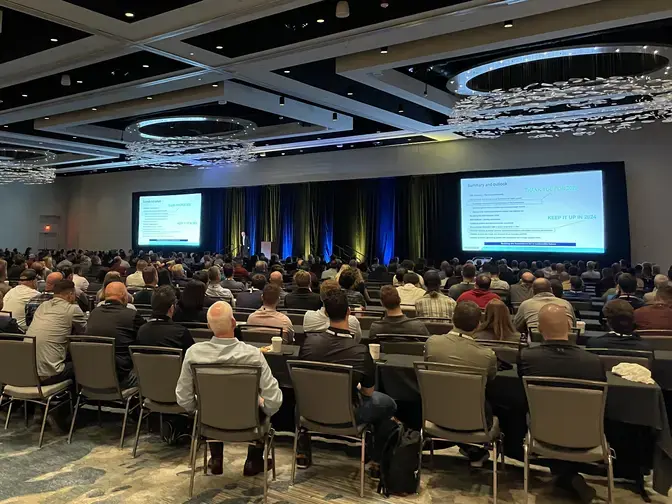 Keller employees seated in a ballroom