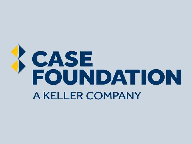 Case Foundation logo on blue background