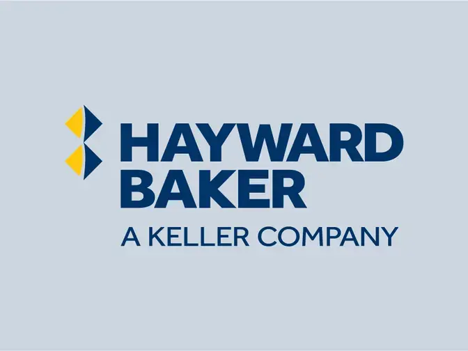 Hayward Baker logo on blue background