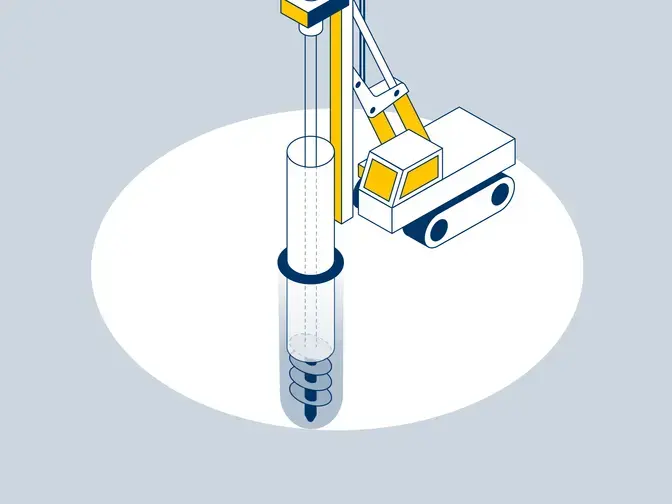 Illustration of drilled shafts