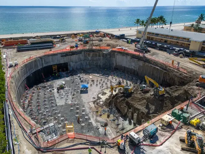 Construction site excavation