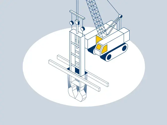 Illustration of d-wall installation