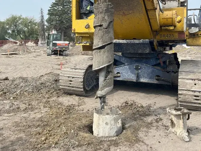 Drill rig on site