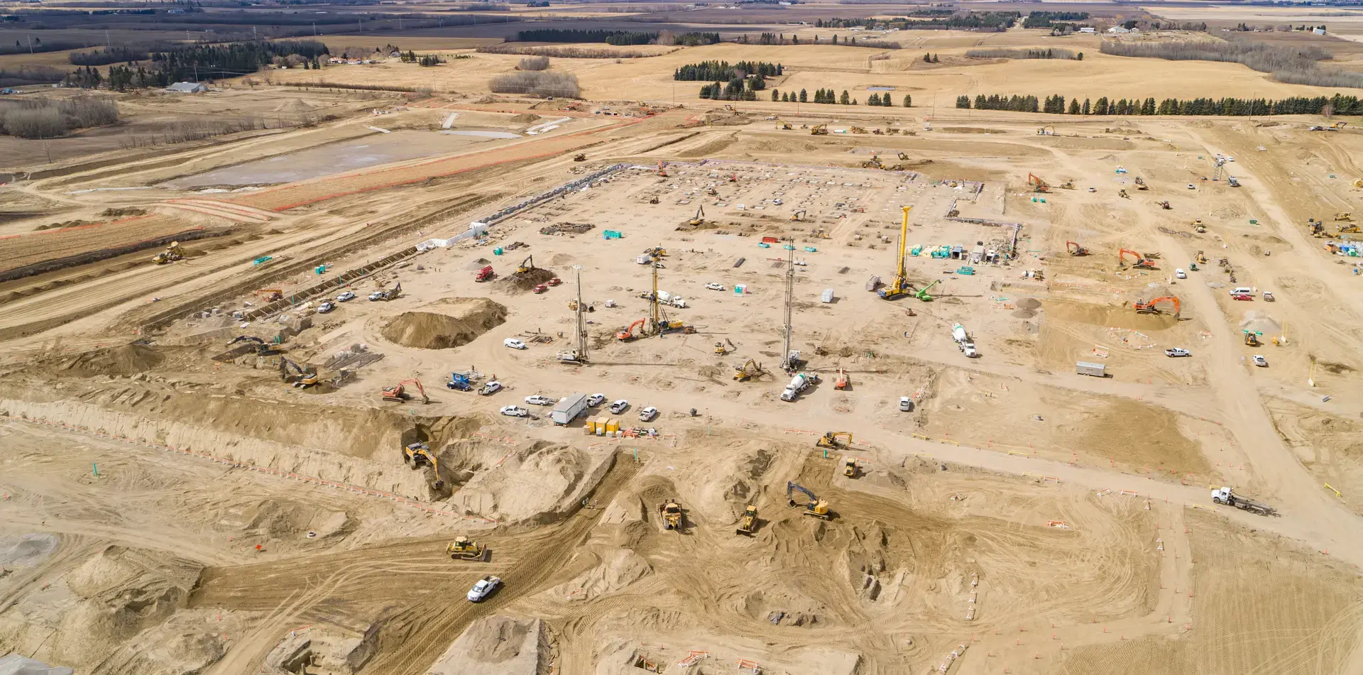 Aerial of a job site
