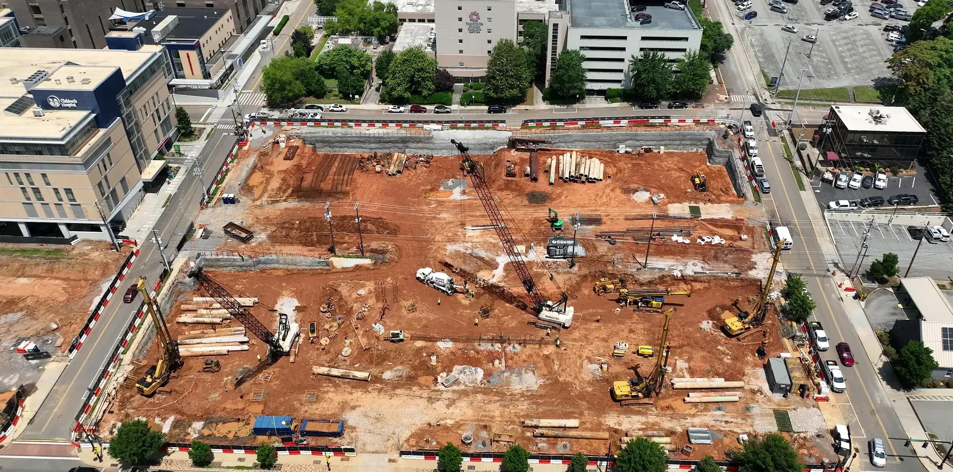 Aerial of a job site