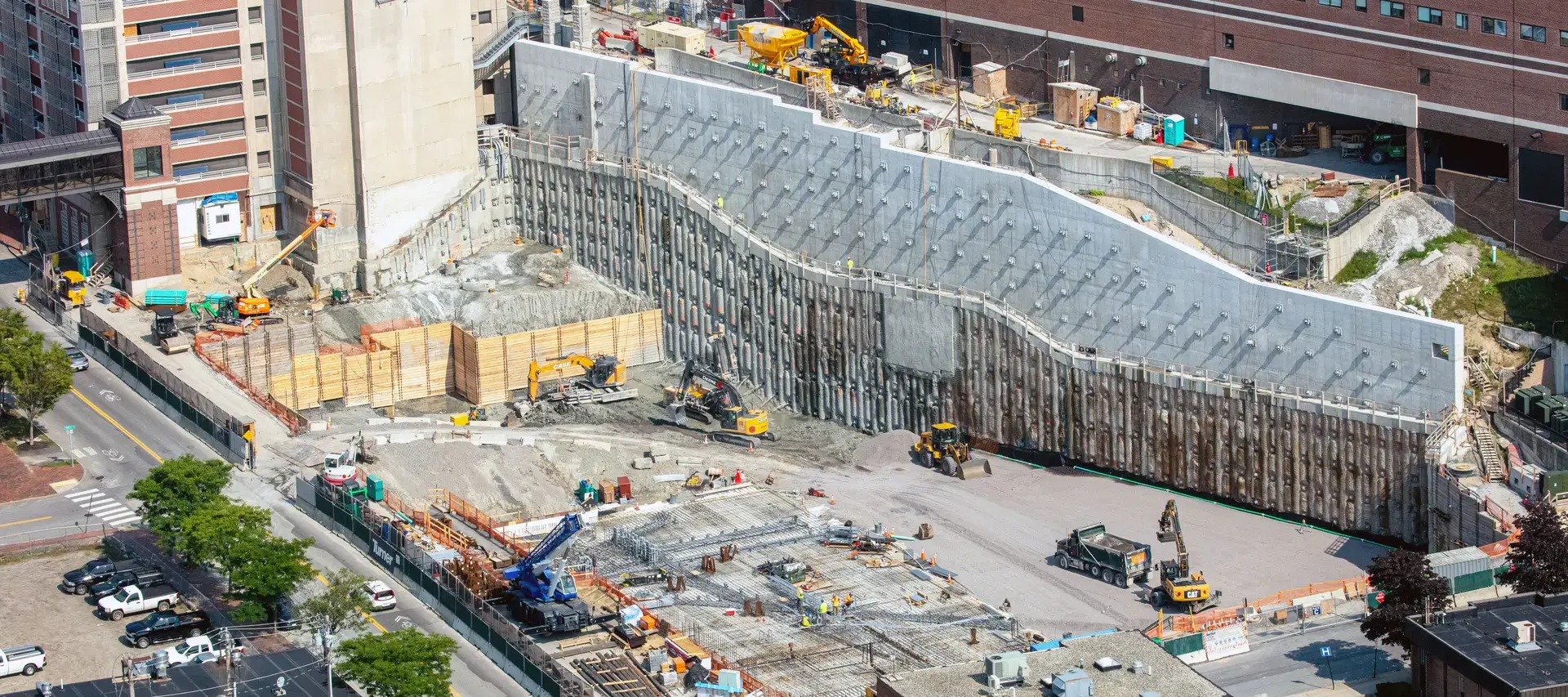Aerial of an excavation for a hospital