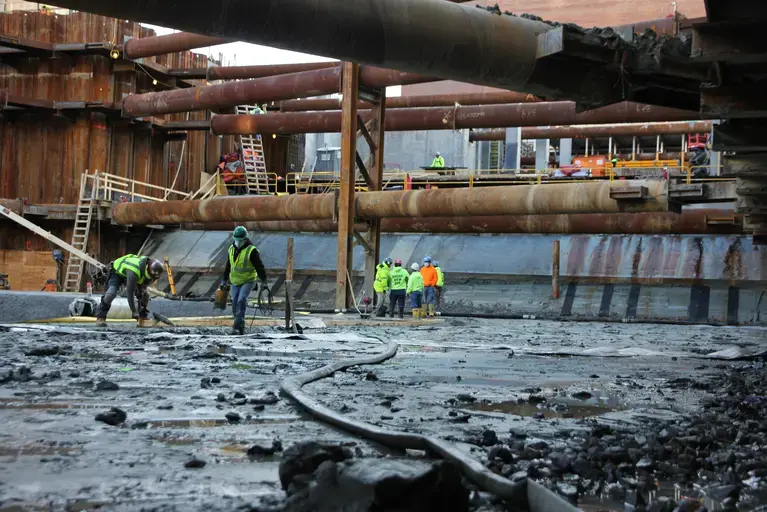 internal bracing on construction site