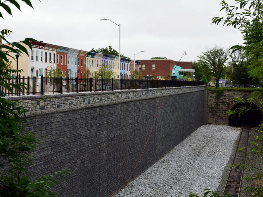 26th Street Emergency Repairs completed retaining wall