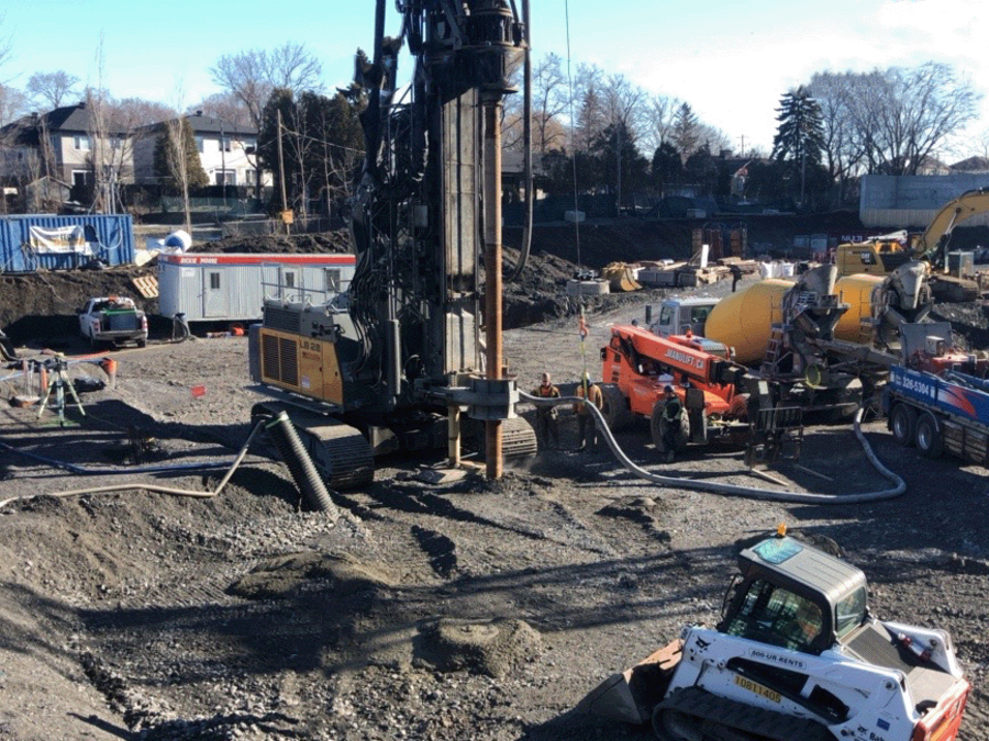 construction site with drill rig