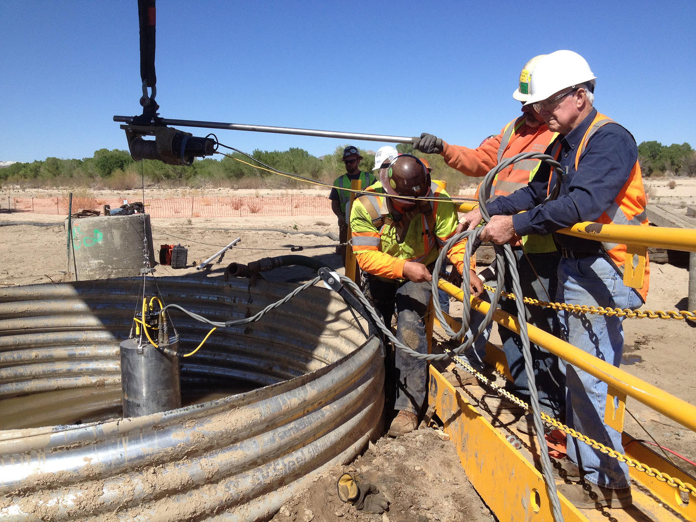 Yucca Loma Bridge drilled shaft inspection