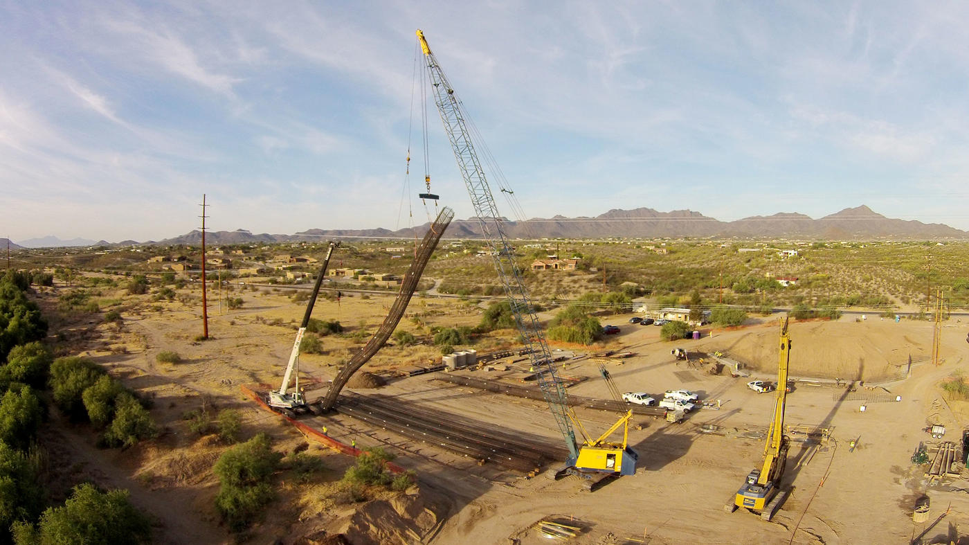 Sunset Road Bridge drilled shaft reinforcing cage