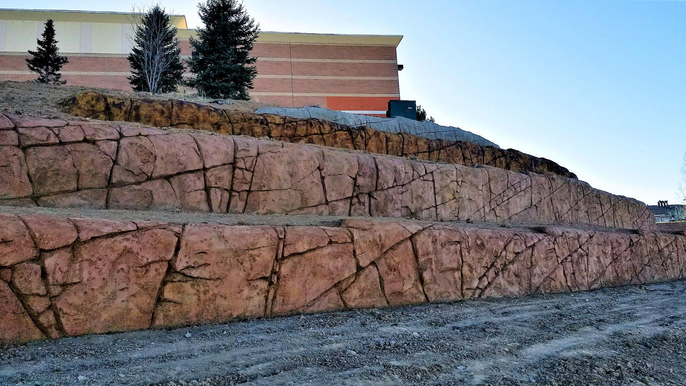 Failing Block Wall sculpted shotcrete