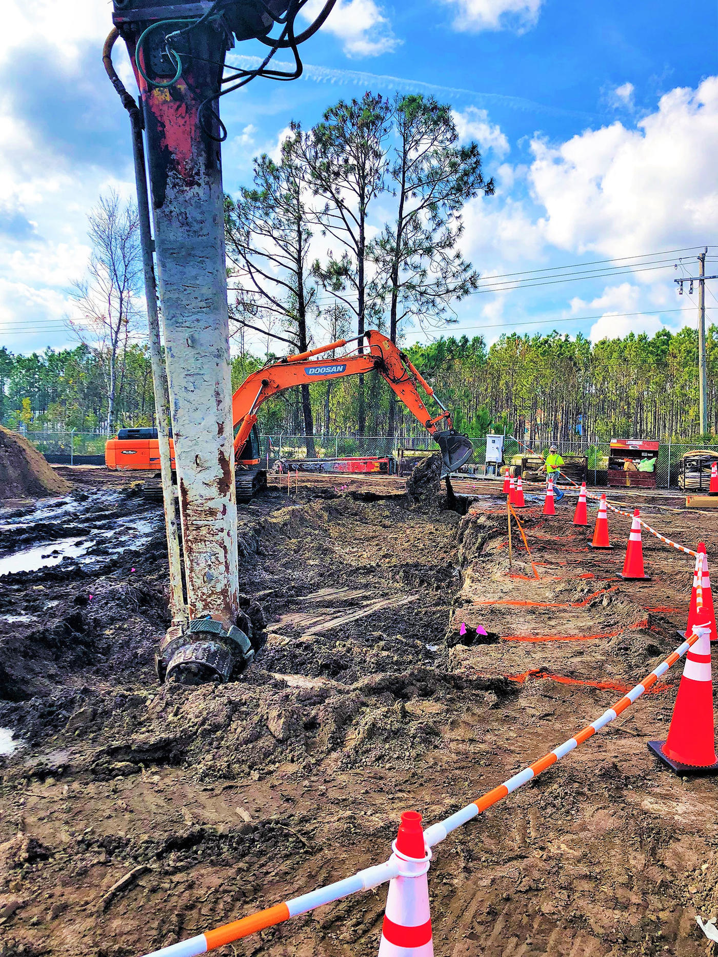 Lees Former Impoundment wet soil mixing