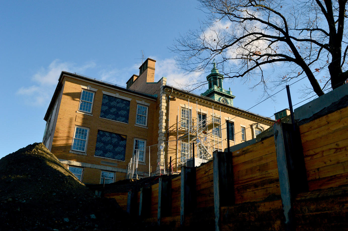 Historic Public School soldier piles and lagging wall