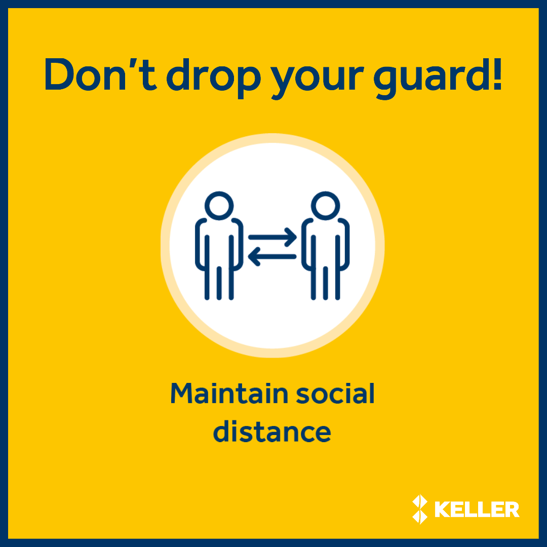 Maintain social distance graphic