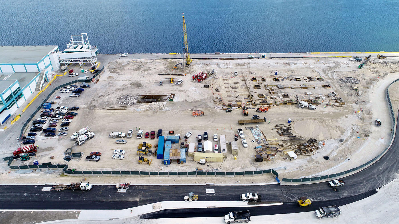 Aerial of PortMiami Terminal B construction