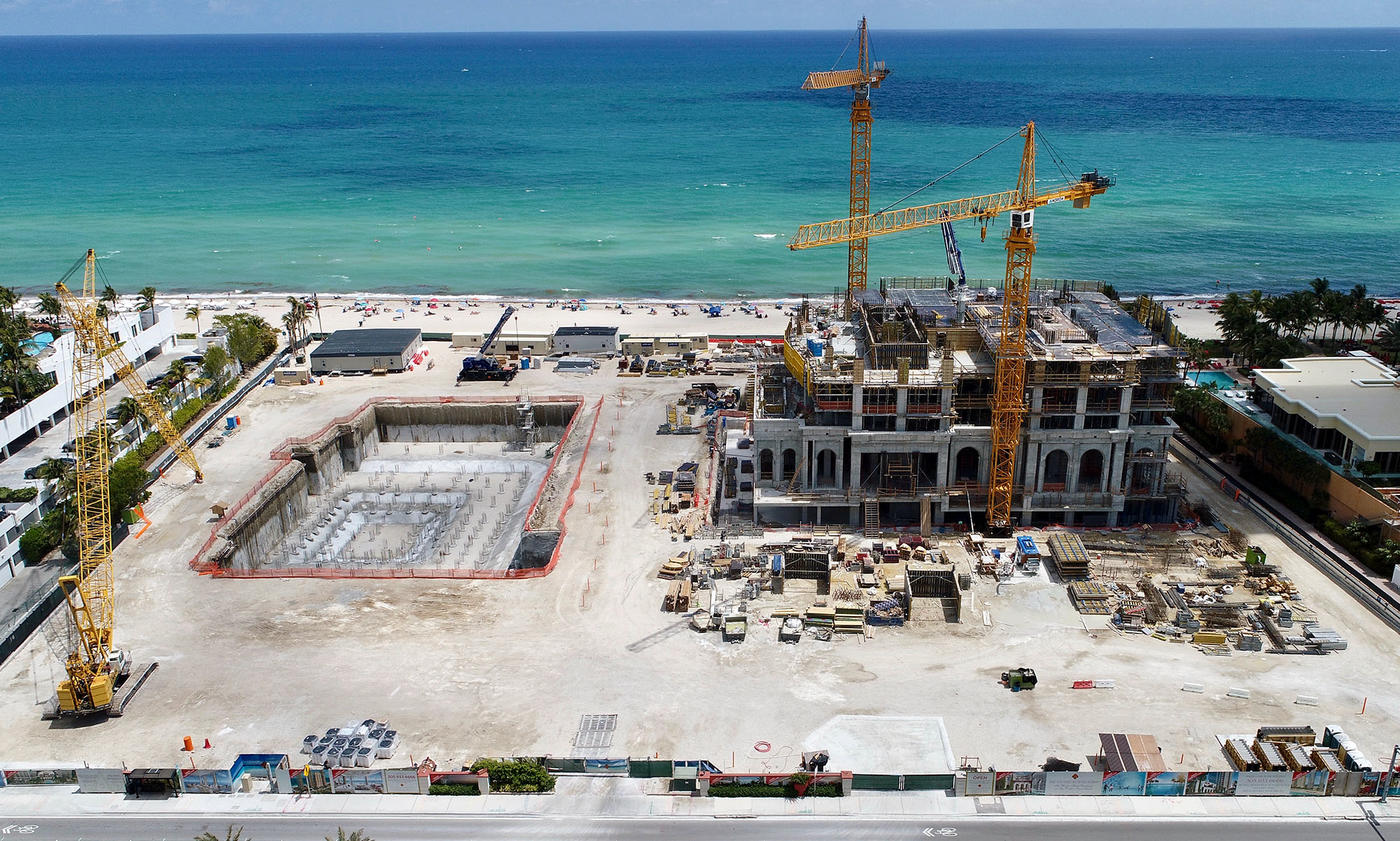 Aerial of Estates at Acqualina construction site