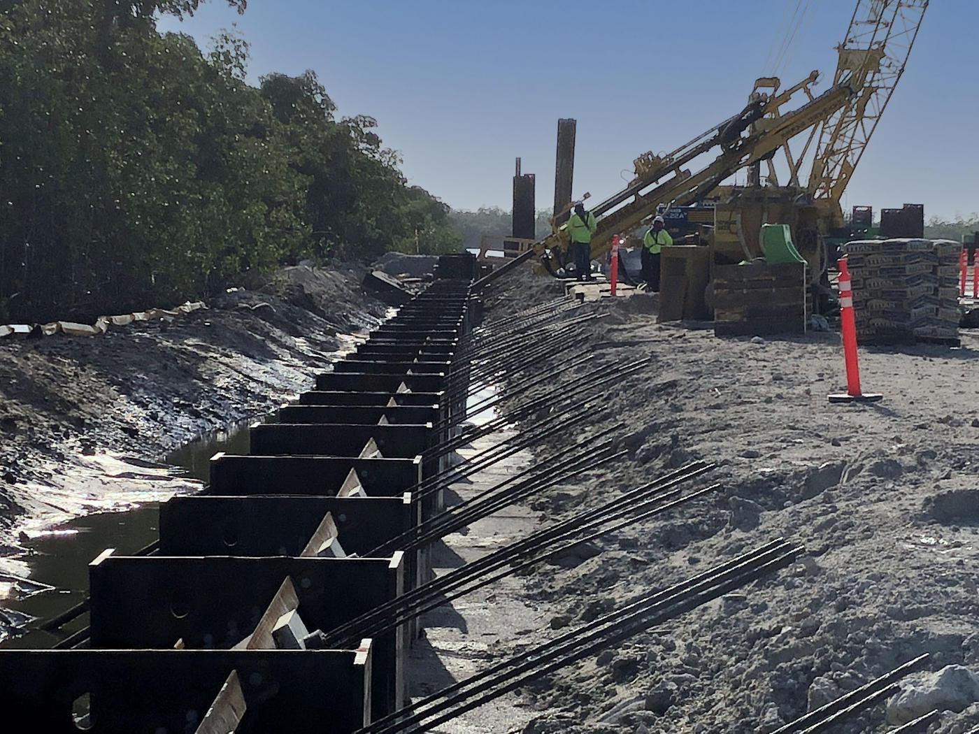 Installing anchors at Port Everglades