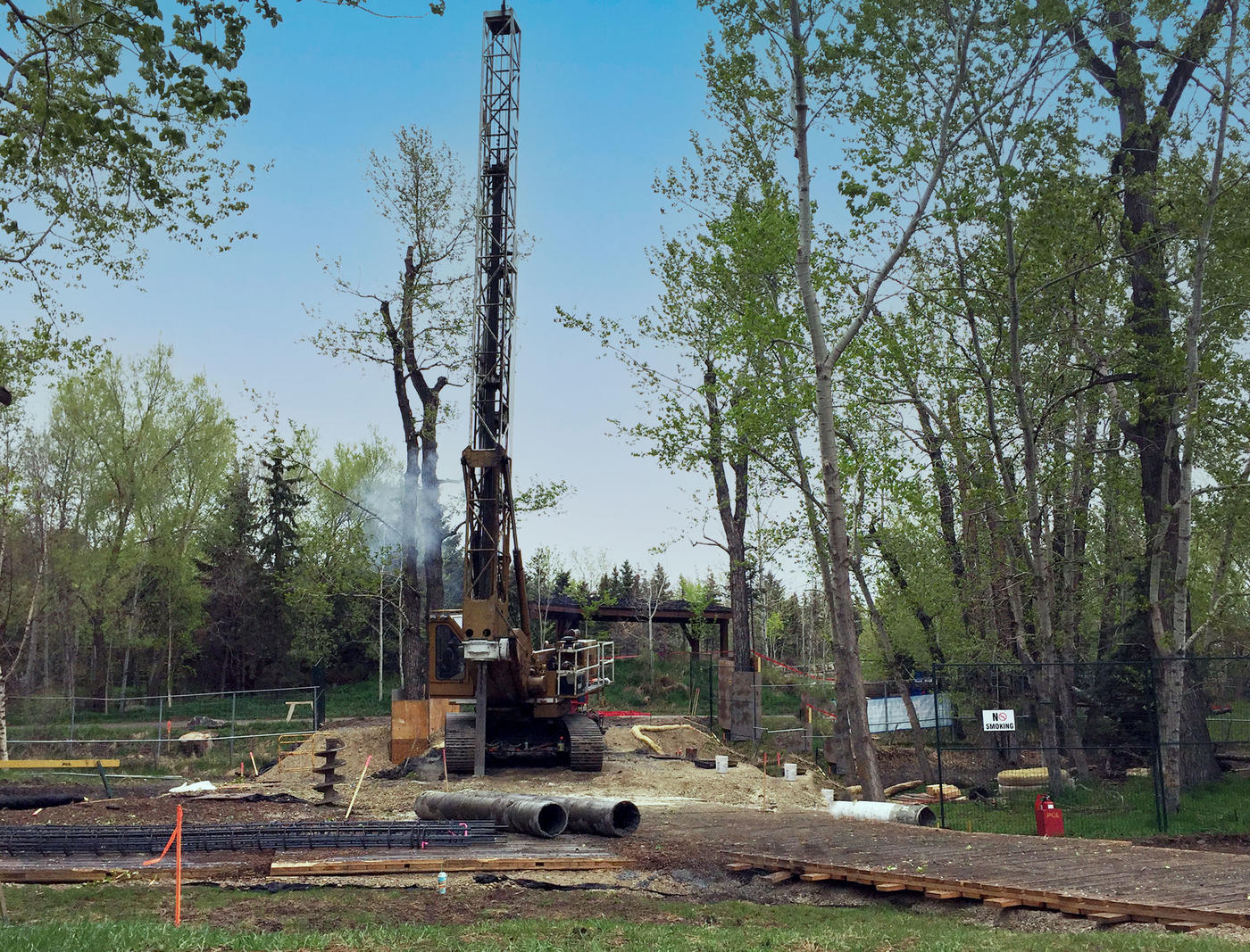 Installing drilled shafts at the Calgary Zoo