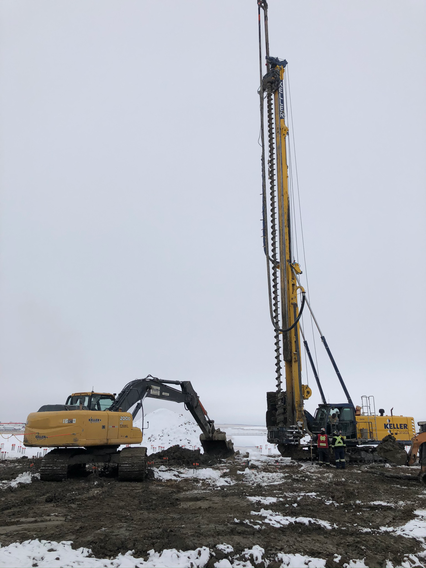 Installing CFA auger cast piles in harsh weather conditions