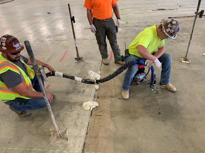 Polyurethane grouting at the Cramton Bowl