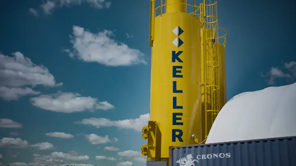 Keller logo on a silo