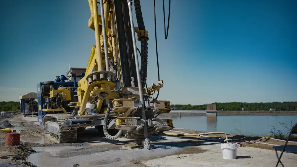 Drill rig on site