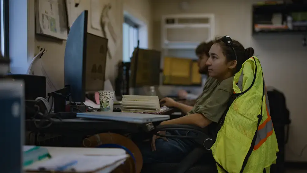 Employee on a computer