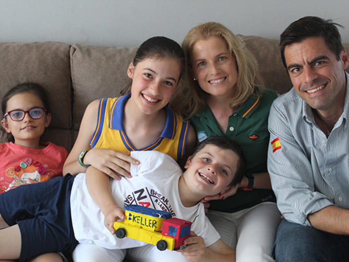 Miguel Sanchez Guijarro with his family