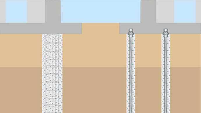 Deep foundations solution illustration