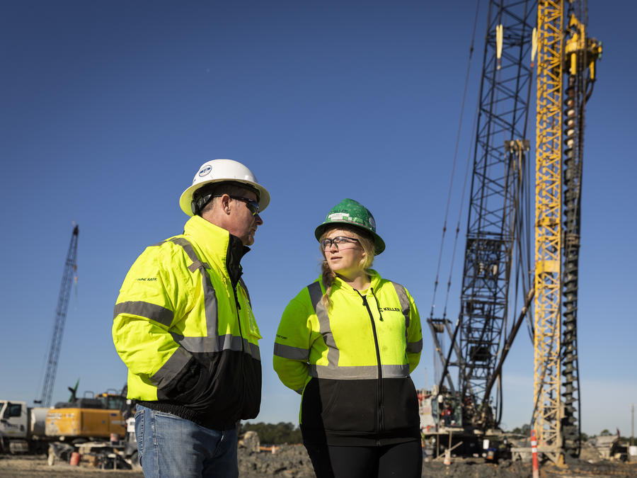 two people on site