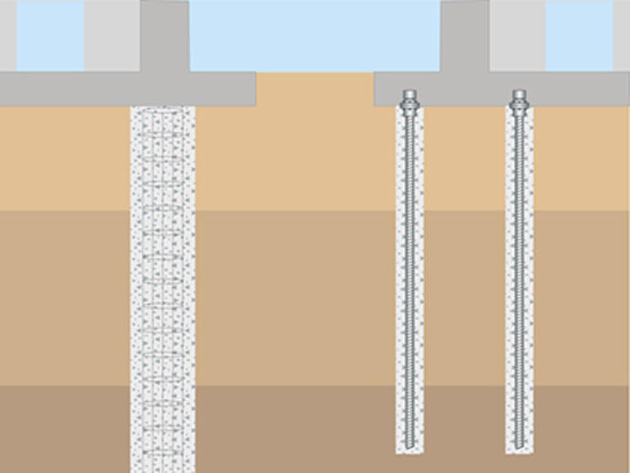 Deep foundations solution illustration