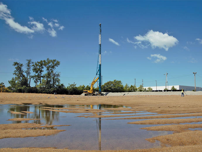 Wick drains jobsite