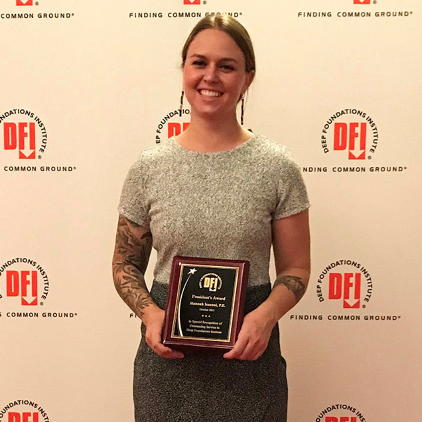 Hannah with the DFI President’s award