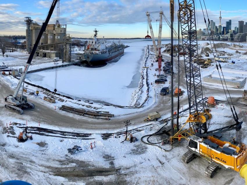 View of the working site of the Port Lands