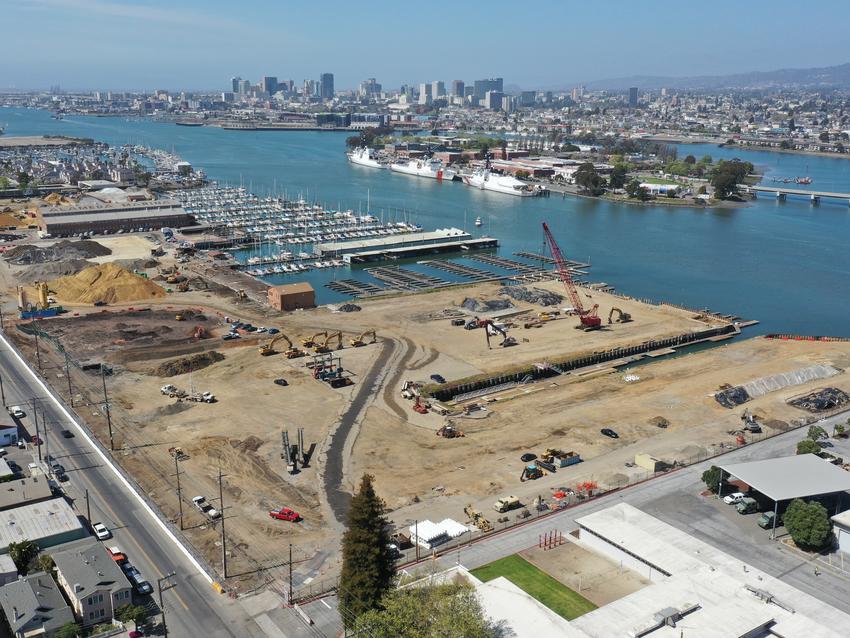 aerial view of construction site