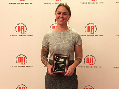 Hannah with the DFI President’s award